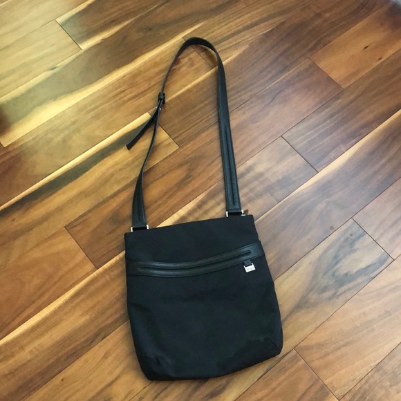Tumi Bags Tumi Ladies Black Nylon Shoulder Bag With Leather Strap